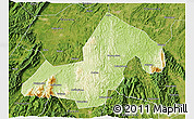 Physical 3D Map of Xinning, satellite outside