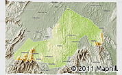 Physical 3D Map of Xinning, semi-desaturated