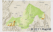 Physical 3D Map of Xinning, shaded relief outside