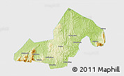 Physical 3D Map of Xinning, single color outside