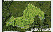 Satellite 3D Map of Xinning, darken