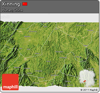 Satellite 3D Map of Xinning