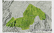Satellite 3D Map of Xinning, lighten, semi-desaturated