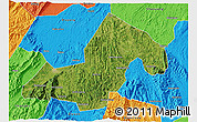 Satellite 3D Map of Xinning, political outside