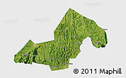 Satellite 3D Map of Xinning, single color outside