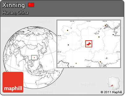 Blank Location Map of Xinning