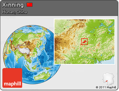 Physical Location Map of Xinning