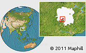 Satellite Location Map of Xinning, highlighted parent region