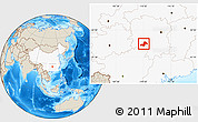 Shaded Relief Location Map of Xinning, highlighted country
