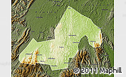 Physical Map of Xinning, darken