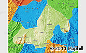 Physical Map of Xinning, political outside
