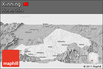 Gray Panoramic Map of Xinning