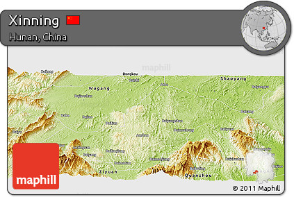 Physical Panoramic Map of Xinning