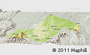 Physical Panoramic Map of Xinning, lighten, semi-desaturated
