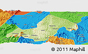 Physical Panoramic Map of Xinning, political outside