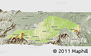 Physical Panoramic Map of Xinning, semi-desaturated