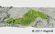 Satellite Panoramic Map of Xinning, lighten, semi-desaturated