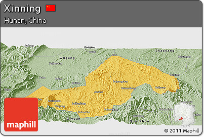 Savanna Style Panoramic Map of Xinning