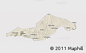 Shaded Relief Panoramic Map of Xinning, cropped outside