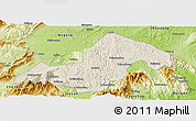 Shaded Relief Panoramic Map of Xinning, physical outside