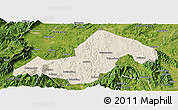 Shaded Relief Panoramic Map of Xinning, satellite outside