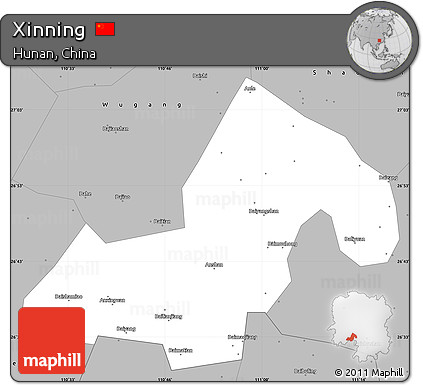 Gray Simple Map of Xinning