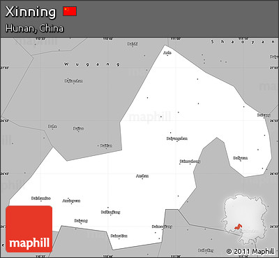 Gray Simple Map of Xinning