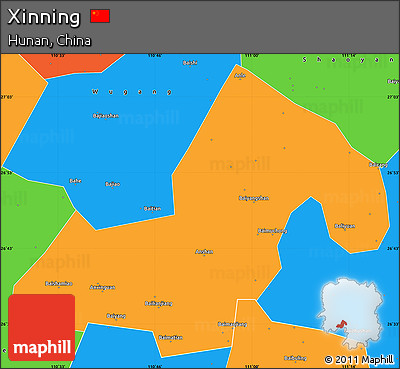 Political Simple Map of Xinning
