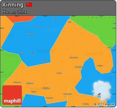 Political Simple Map of Xinning