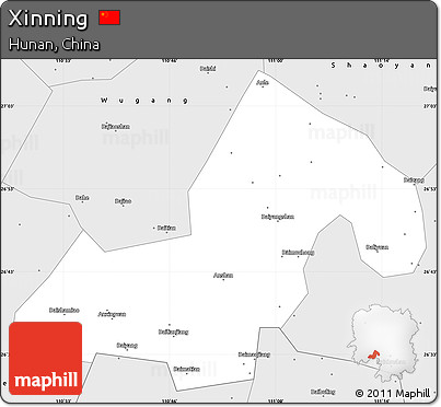 Silver Style Simple Map of Xinning