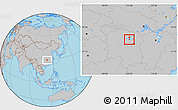 Gray Location Map of Yiyang Shi