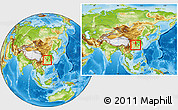 Physical Location Map of Yiyang Shi, within the entire country