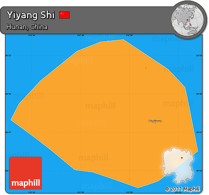Political Simple Map of Yiyang Shi