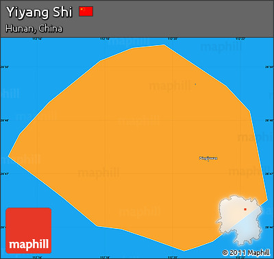 Political Simple Map of Yiyang Shi