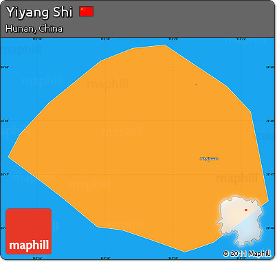 Political Simple Map of Yiyang Shi