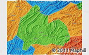 Political 3D Map of Yongshun