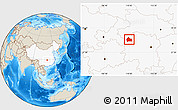Shaded Relief Location Map of Yongshun, highlighted country