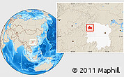 Shaded Relief Location Map of Yongshun, highlighted parent region