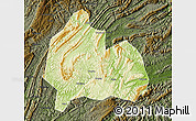 Physical Map of Yongshun, darken