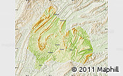 Physical Map of Yongshun, lighten