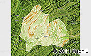 Physical Map of Yongshun, satellite outside