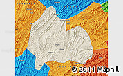 Shaded Relief Map of Yongshun, political outside