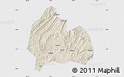 Shaded Relief Map of Yongshun, single color outside