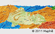 Physical Panoramic Map of Yongshun, political outside