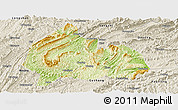 Physical Panoramic Map of Yongshun, shaded relief outside