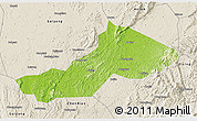 Physical 3D Map of Yongxing, shaded relief outside