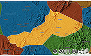 Political 3D Map of Yongxing, darken