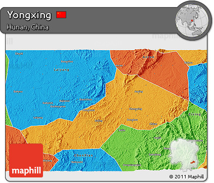 Political 3D Map of Yongxing