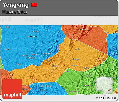 Political 3D Map of Yongxing