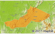 Political 3D Map of Yongxing, physical outside